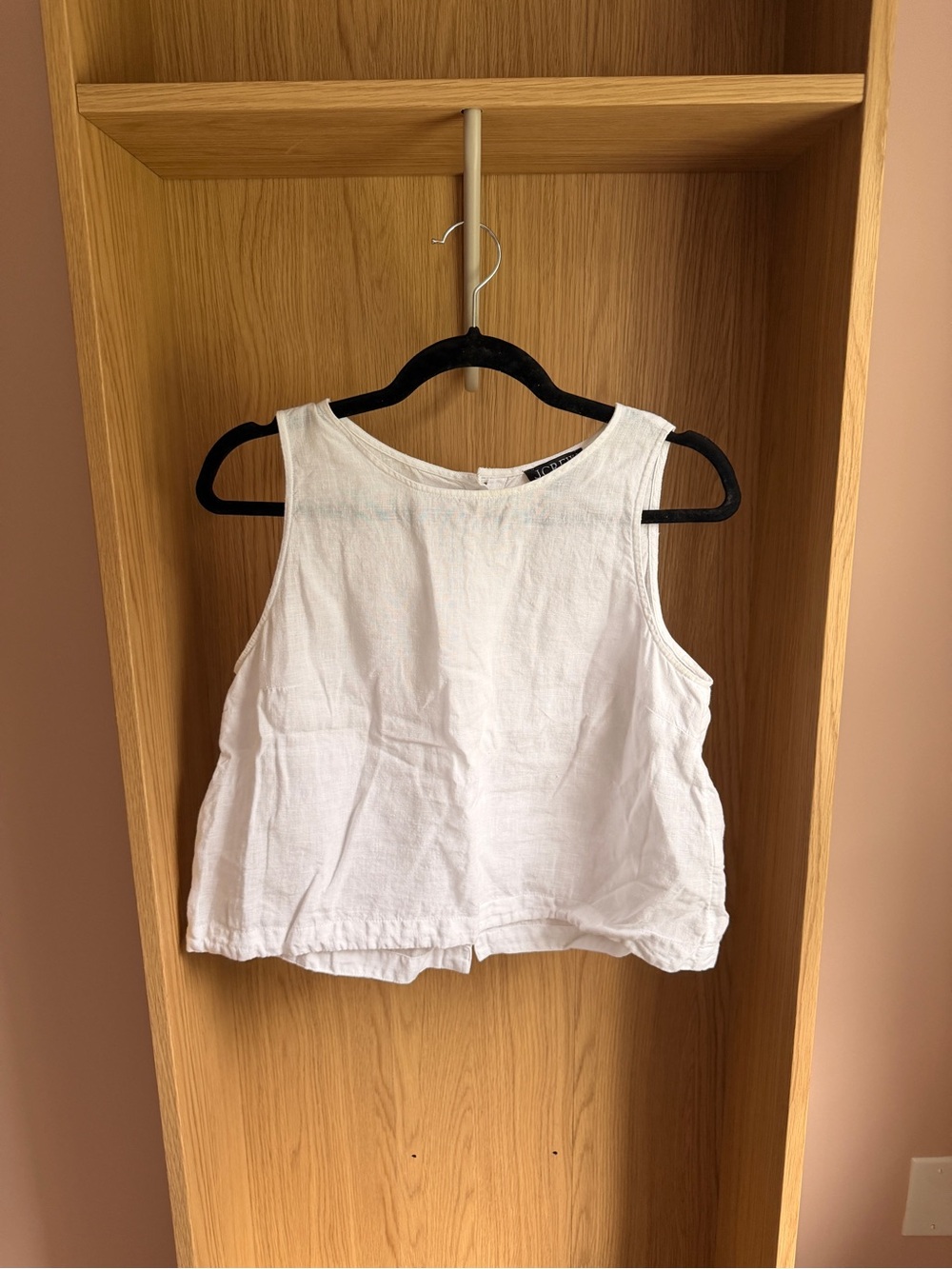 J Crew Linen White Sleeveless A Line Top